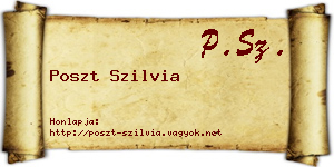 Poszt Szilvia névjegykártya